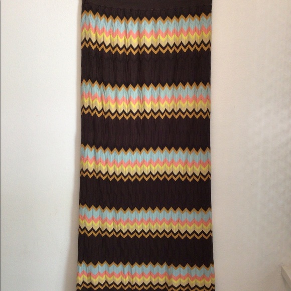 Missoni for target chevron pattern elastic waist slim maxi skirt size small - Picture 2 of 4
